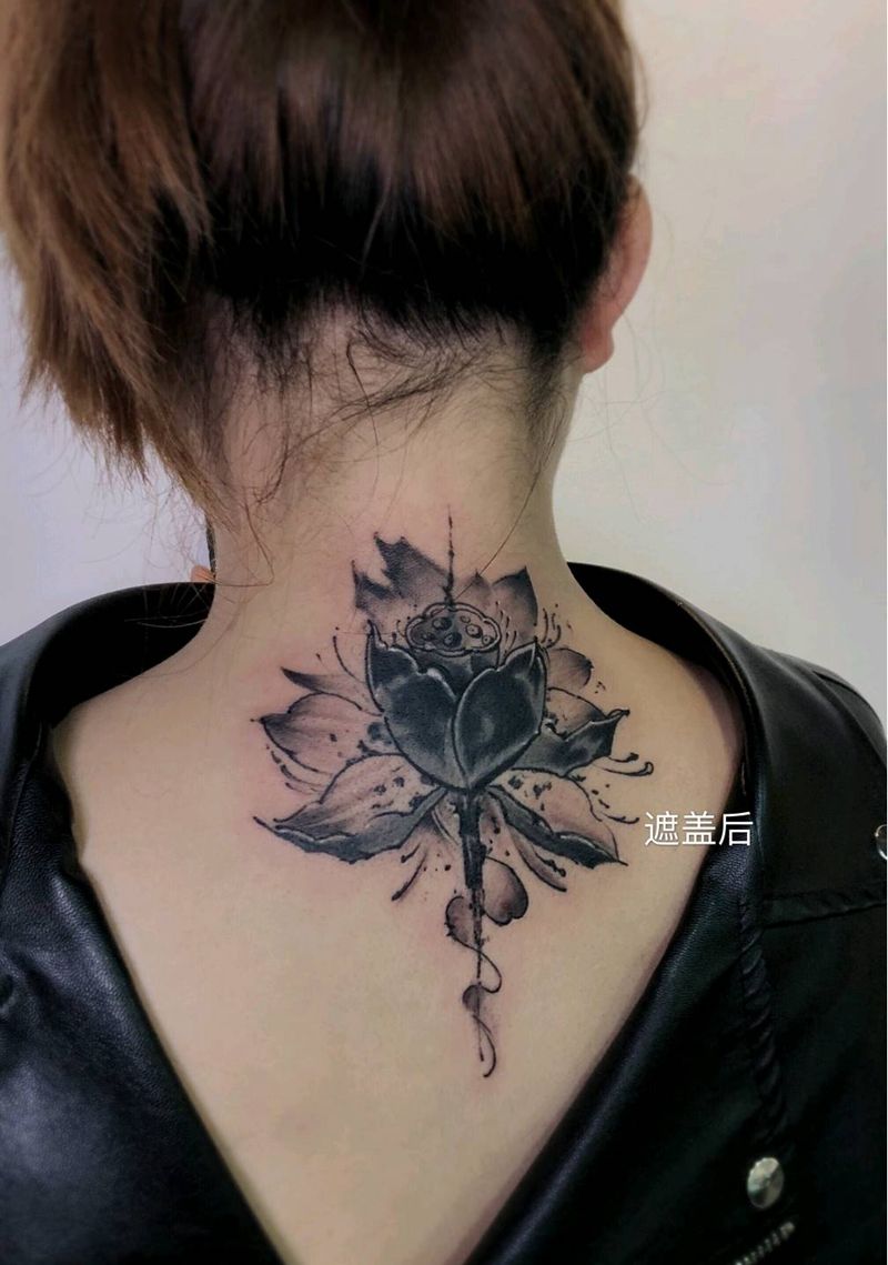遮盖纹身  遮盖后和遮盖前纹身图片_背部水墨遮盖纹身图案