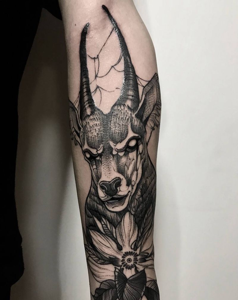 纹身师魁作品纹身图片_成品手臂习俗动物鬼神纹身图案