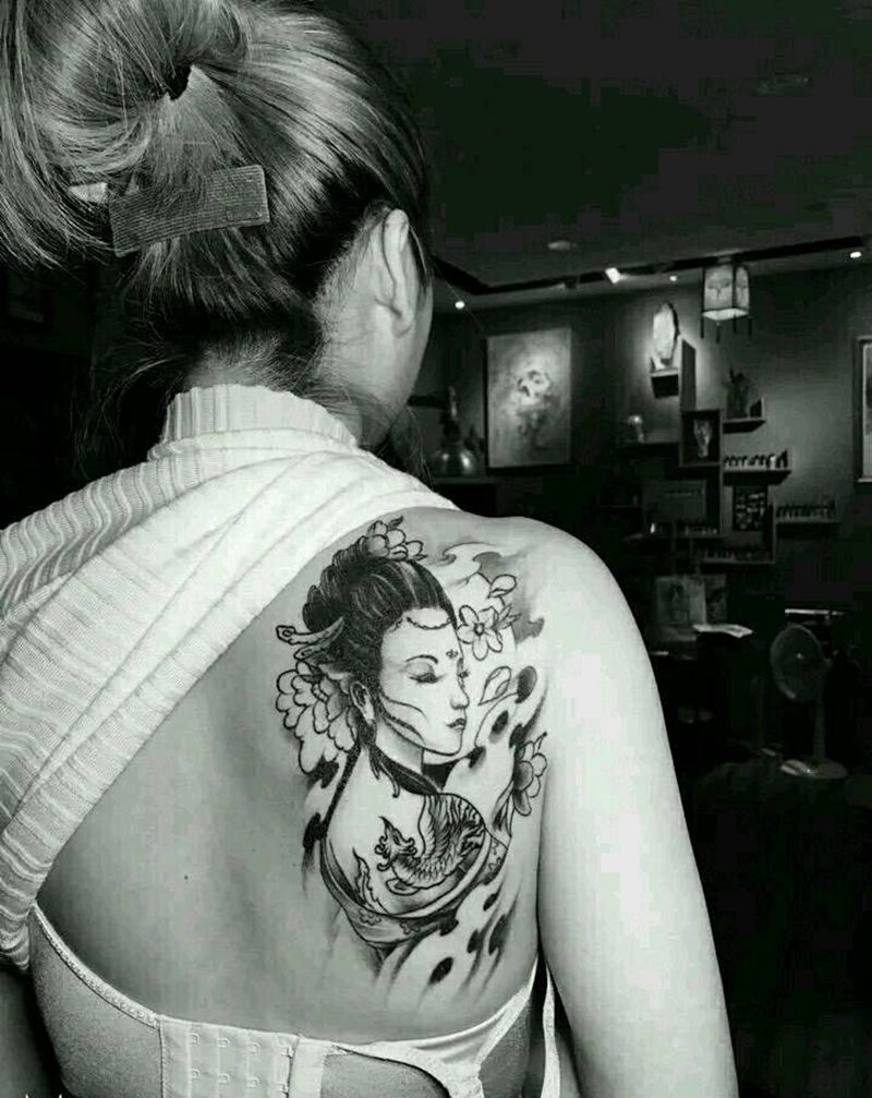 艺伎纹身图片