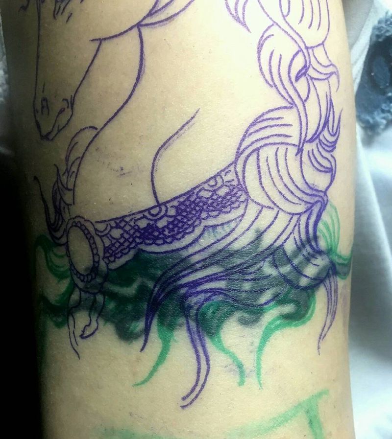 遮盖纹身   独角兽纹身图片