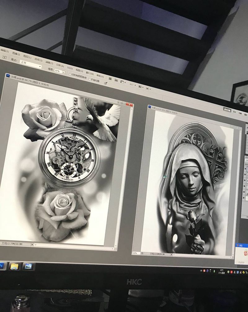 欧美花臂纹身图片_成品手部手臂腿部欧美肖像人物动物鬼神原创纹身图案