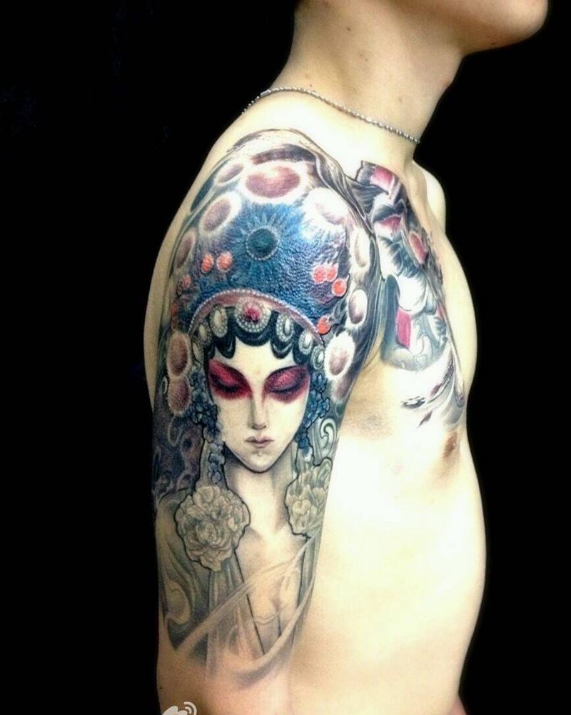 艺妓   半甲纹身图片