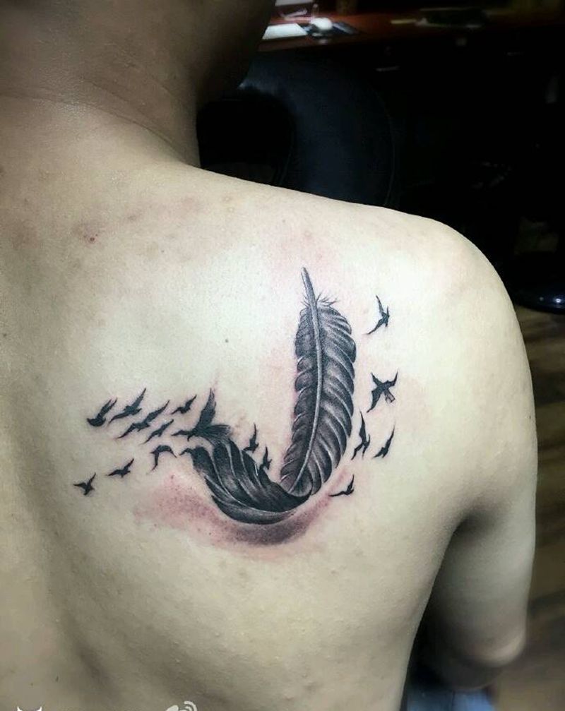 羽毛纹身图片