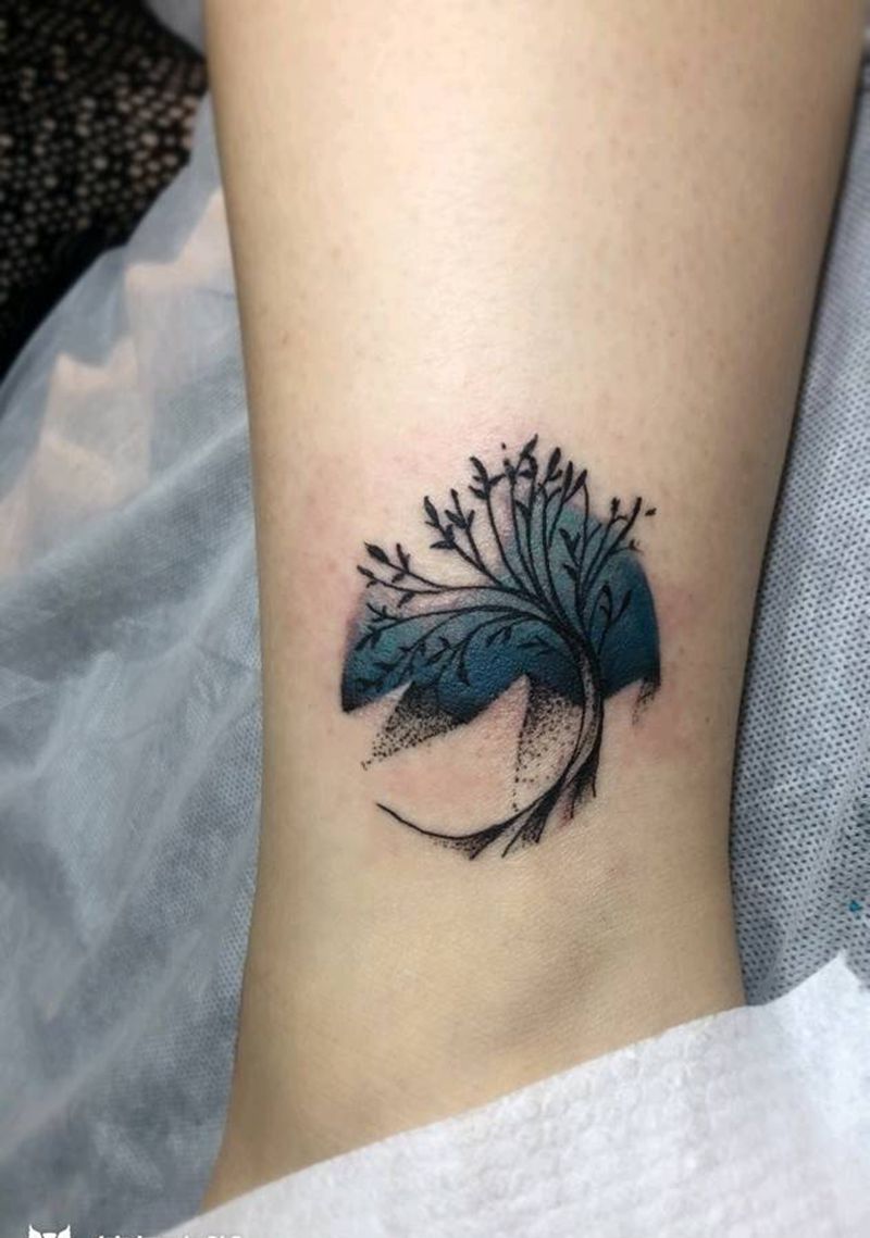 脚踝纹身纹身图片_腿部纹身图案