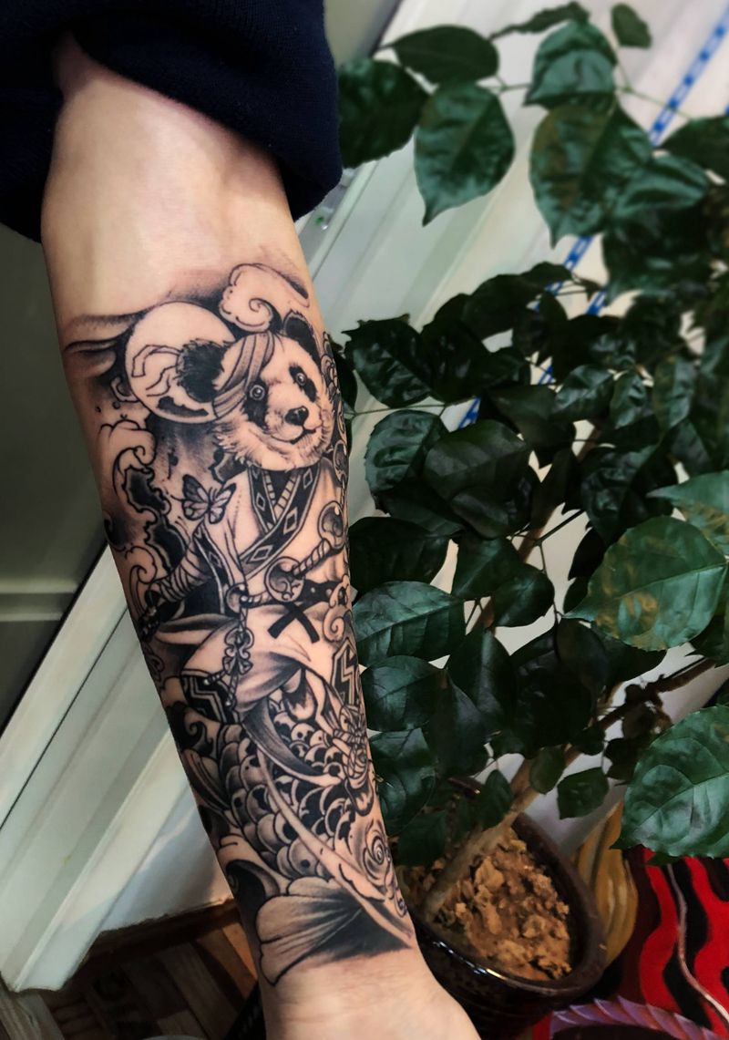 中国元素纹身纹身图片_手臂新传统纹身图案