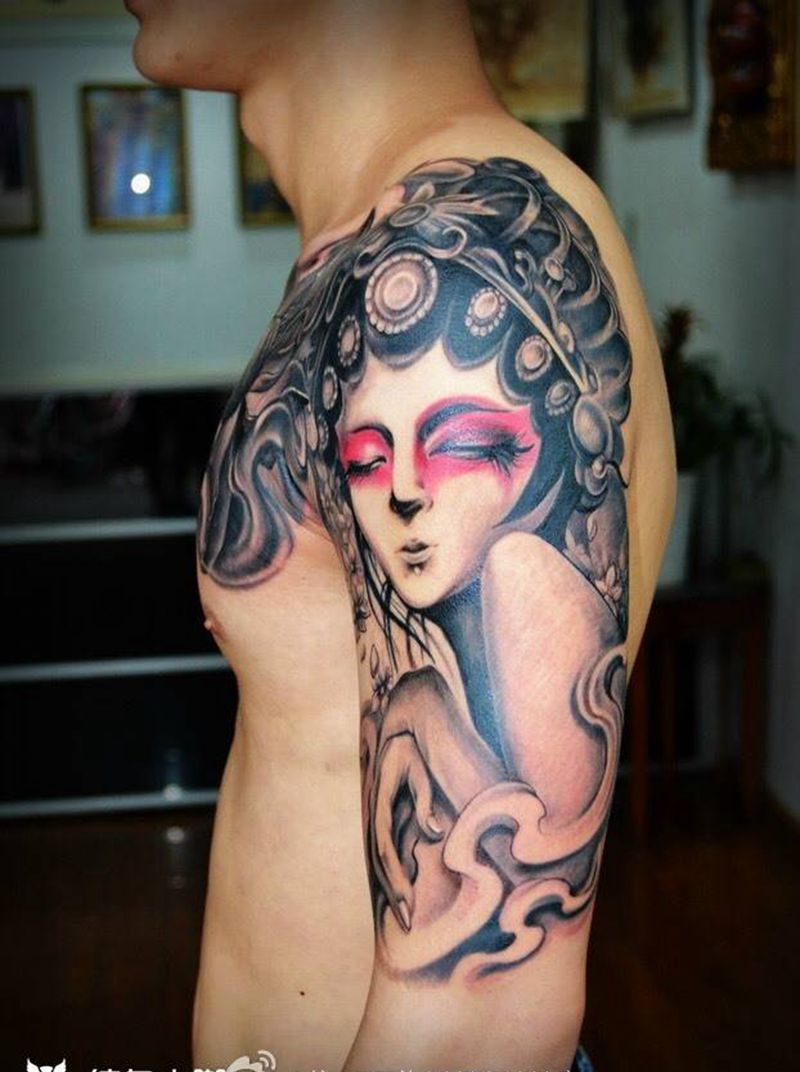 艺妓      半甲纹身图片