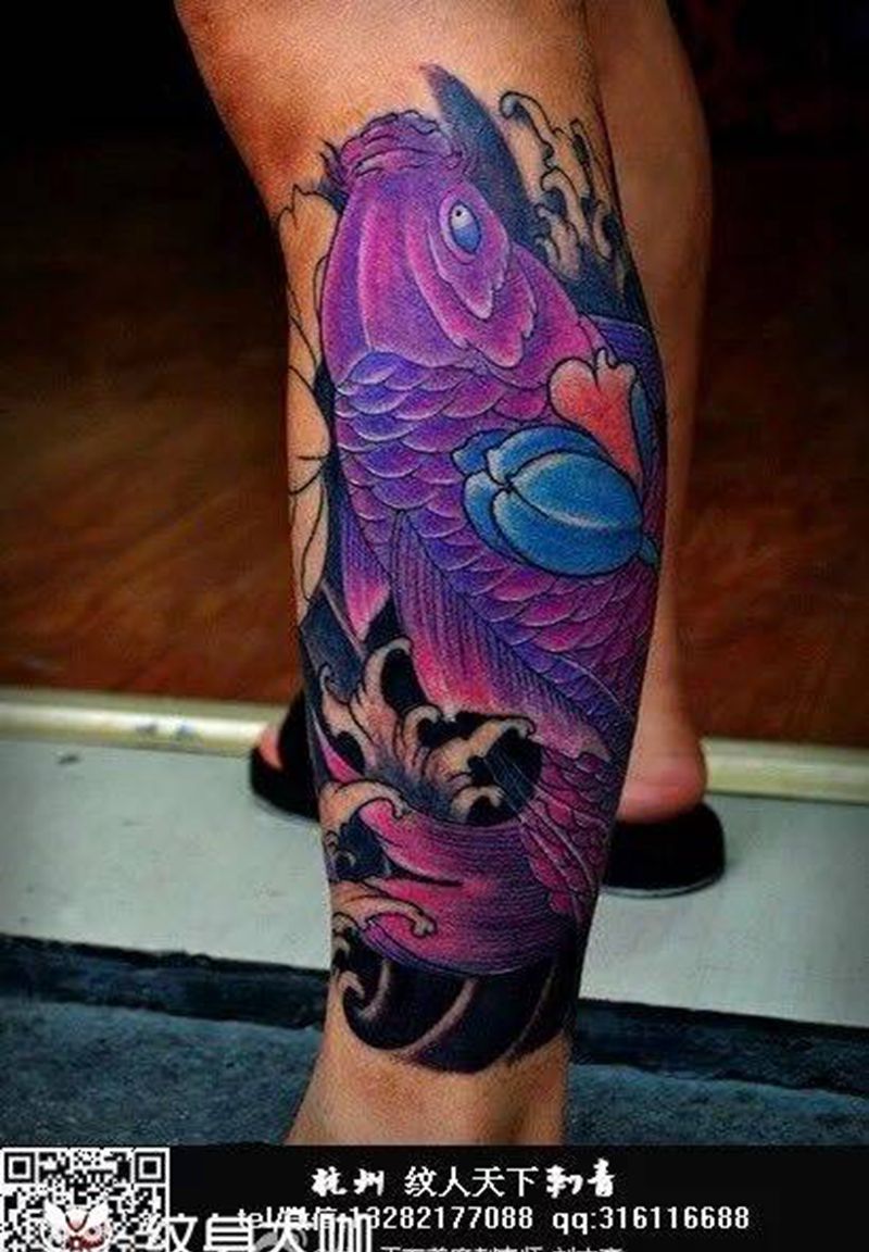 包小腿鱼纹身图片