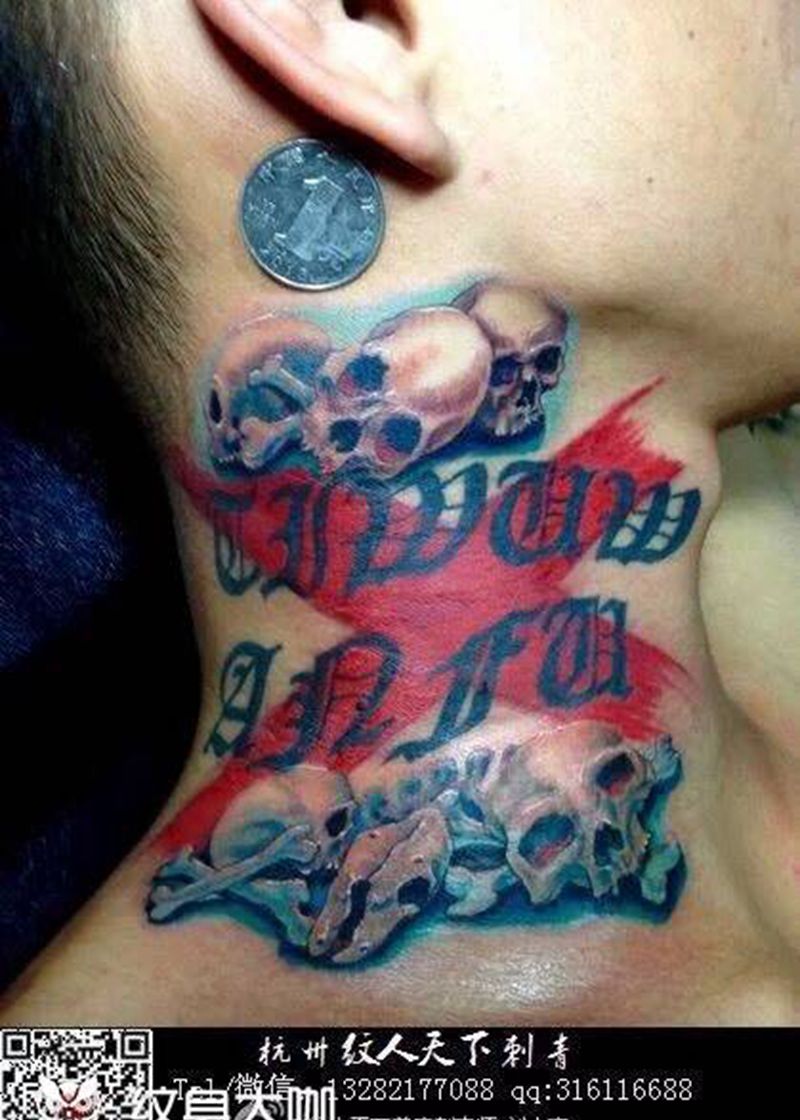 脖子纹身纹身图片