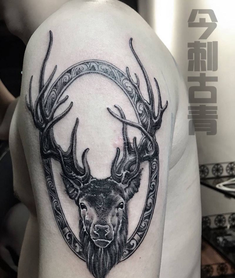 鹿纹身图片