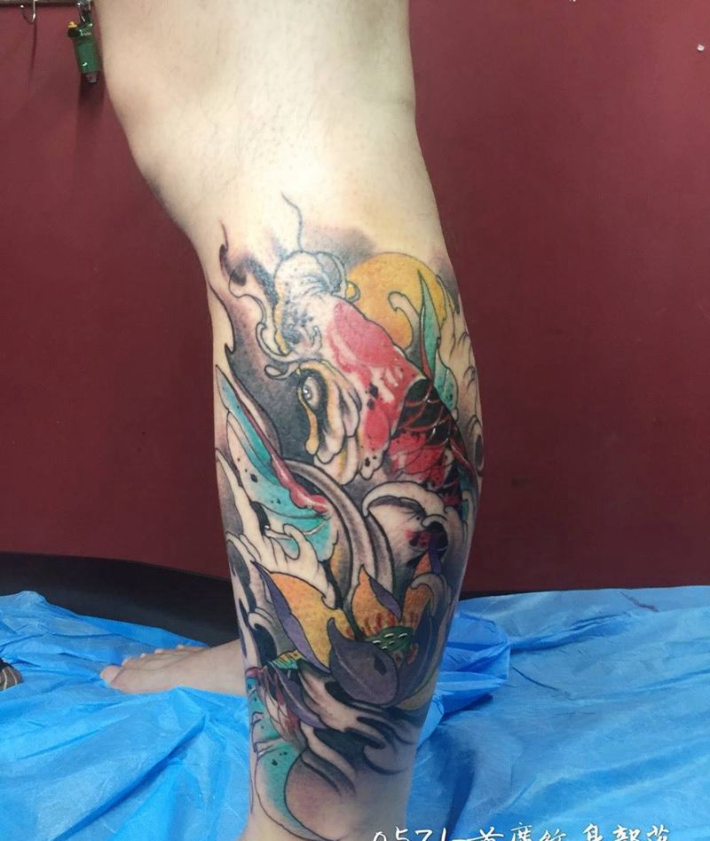 鲤鱼。纹身图片