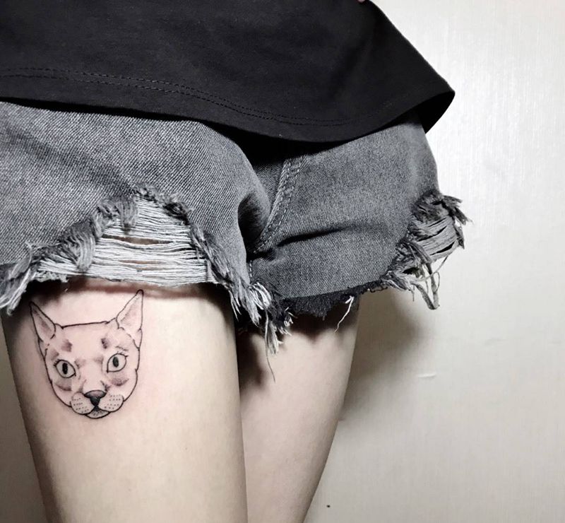 小猫纹身图片