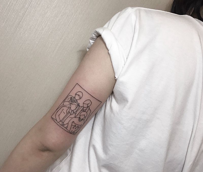 全家福纹身图片_手臂纹身图案