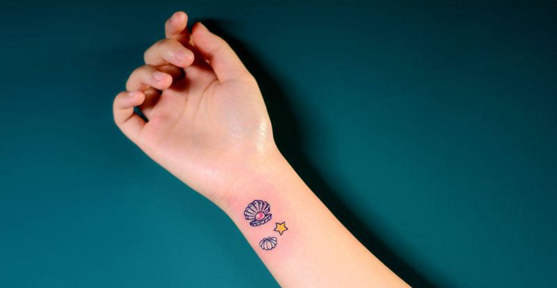 小清新小贝壳纹身图片_小清新贝壳纹身图案