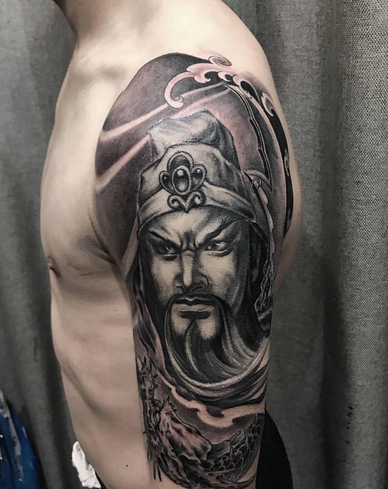 关公纹身纹身图片_手臂手部欧美写实纹身图案