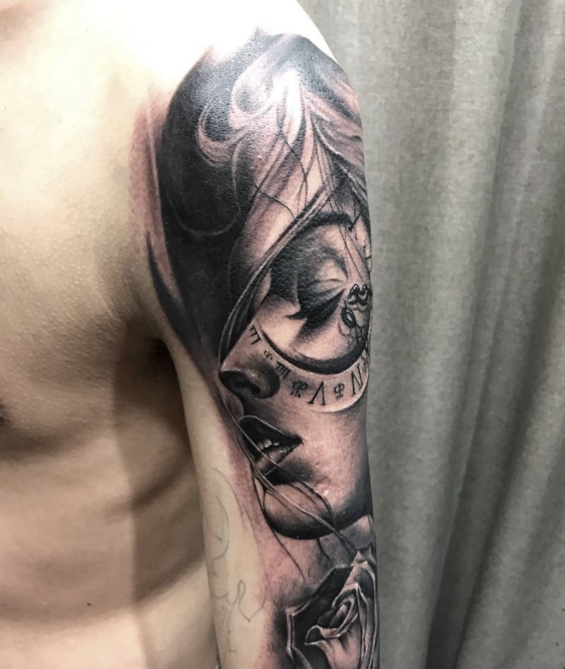 欧美写实肖像纹身纹身图片_手臂手部欧美写实肖像写实纹身图案