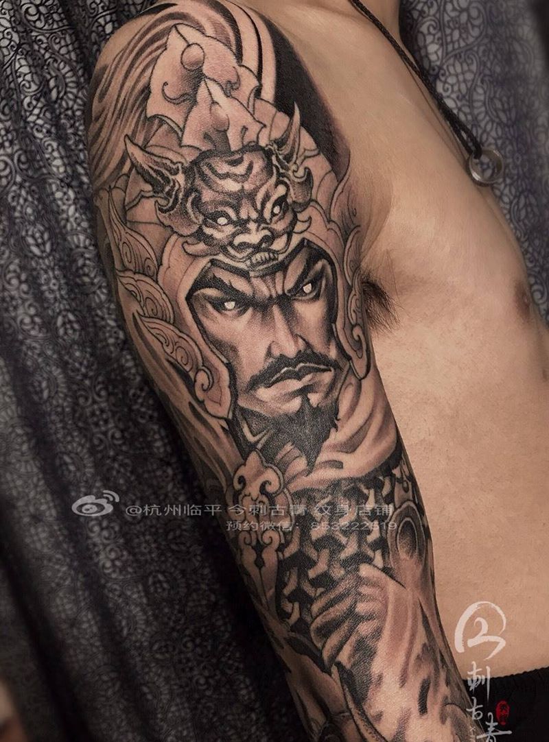 将军纹身图片_手臂新传统纹身图案