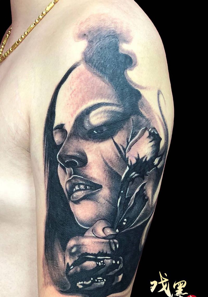 欧美纹身图片_手臂欧美写实纹身图案