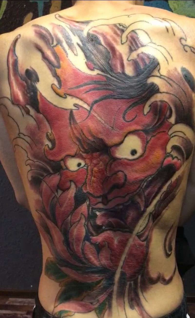 般若纹身图片_背部新传统纹身图案