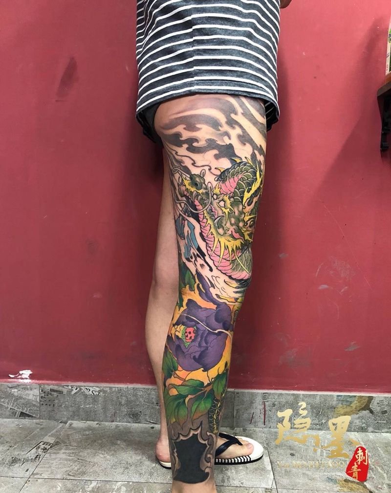花腿纹身图片