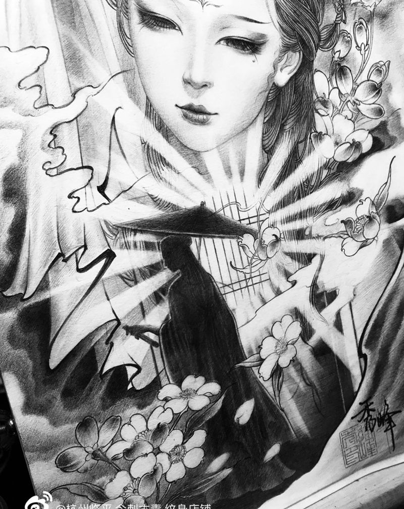 画稿两幅纹身图片