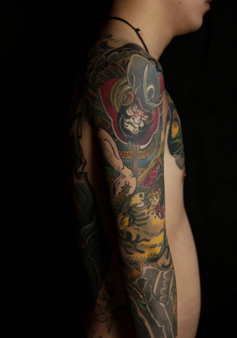 传统 花臂纹身图片