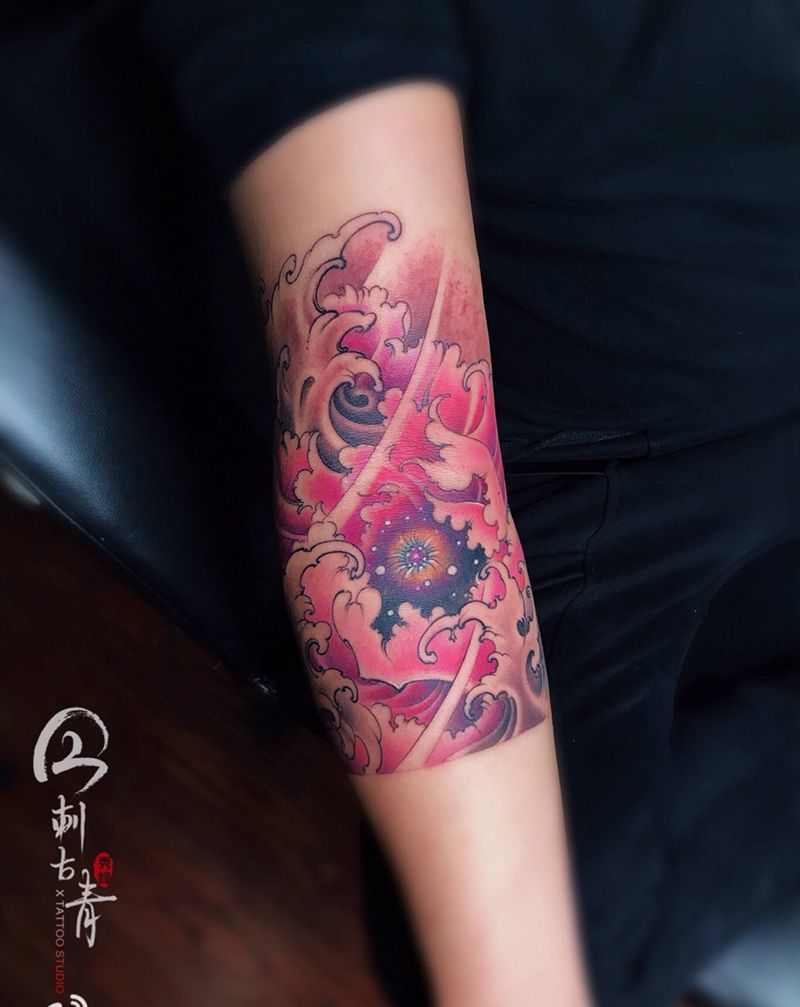 牡丹遮盖纹身图片