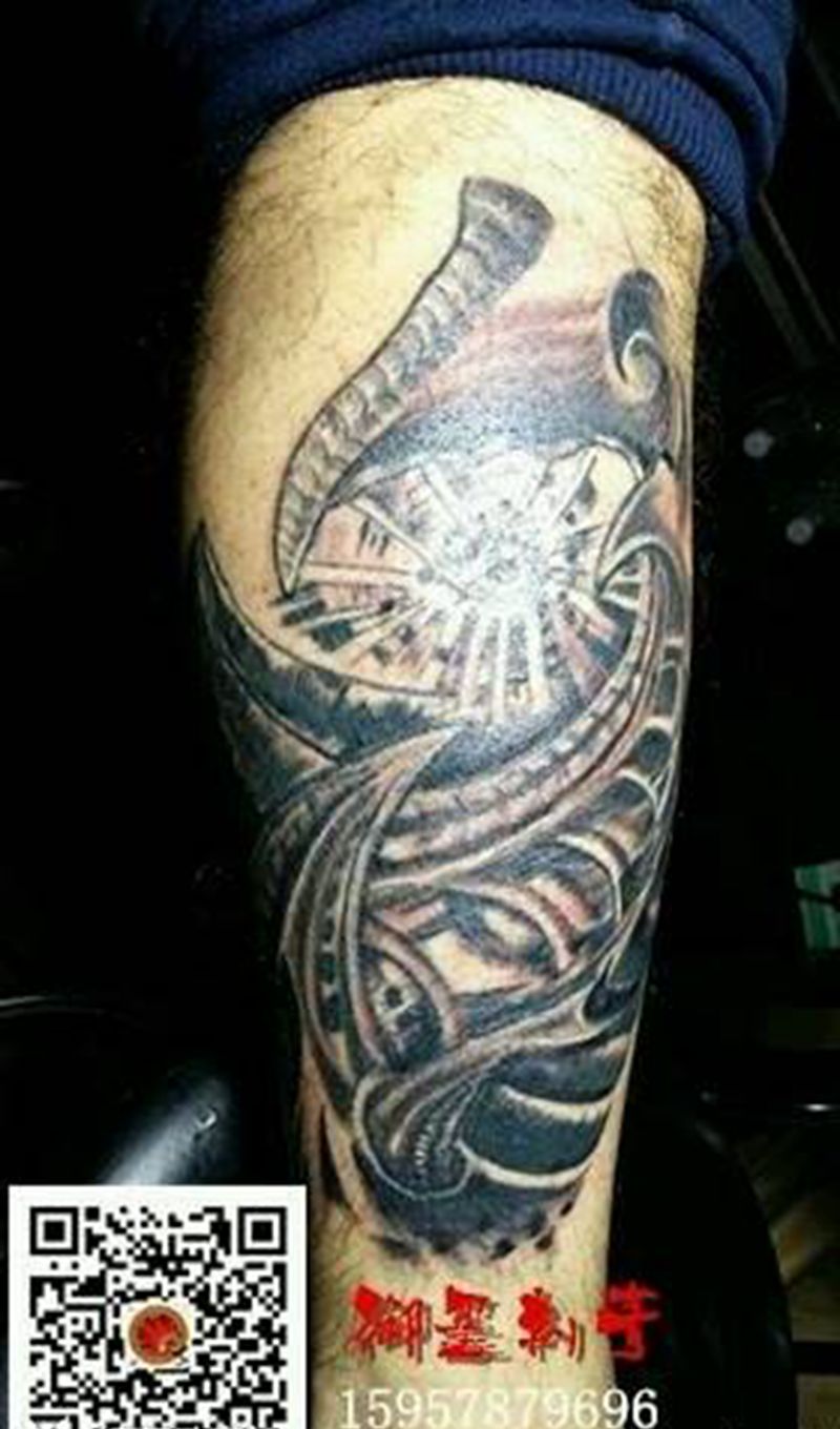 小腿包纹身图片