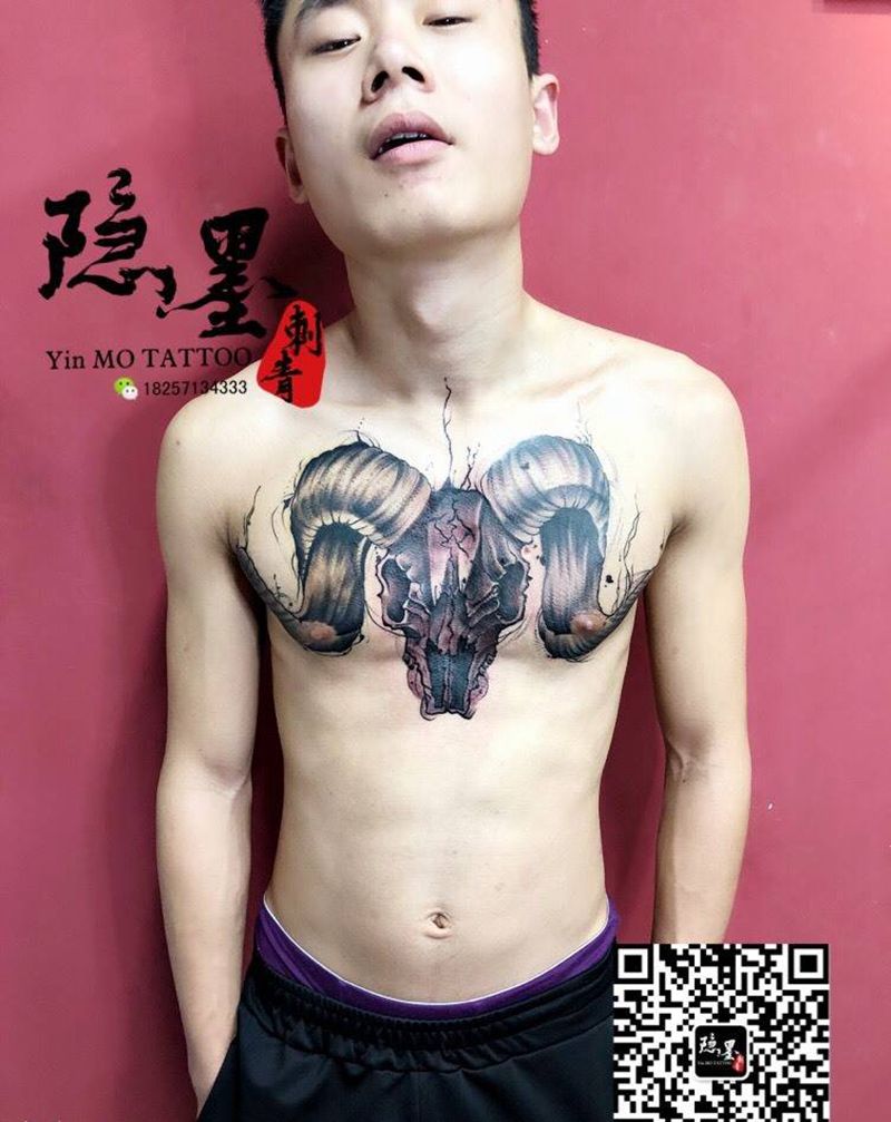 羊头纹身图片