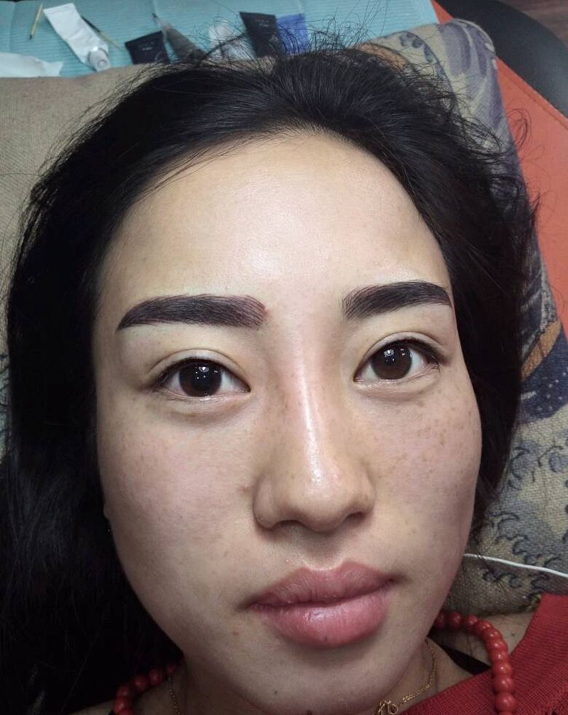 韩式半永久妆术纹身图片_成品纹身图案