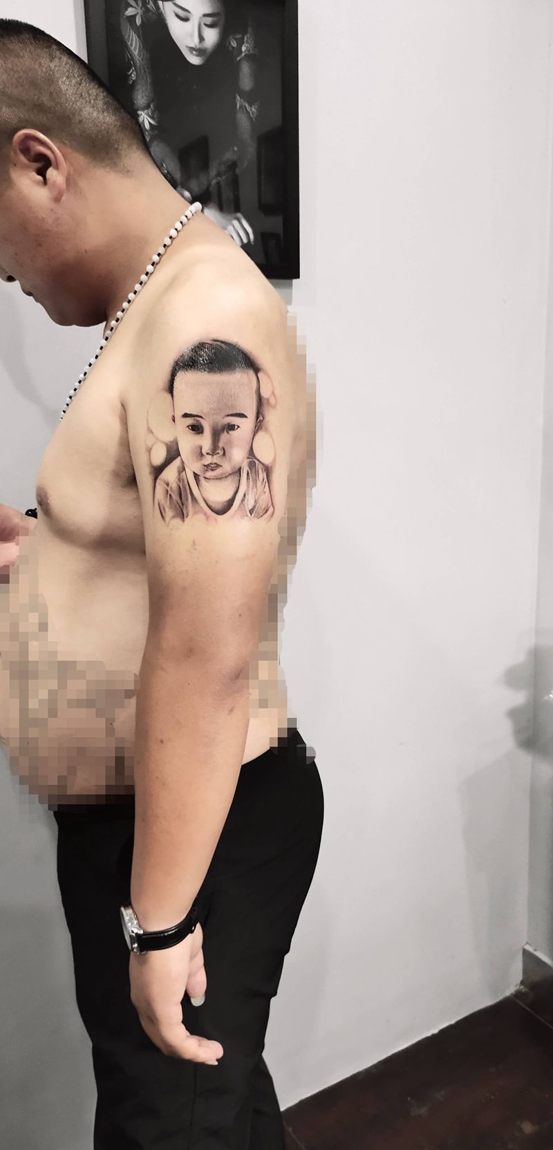 肖像纹身图片_手臂肖像写实纹身图案