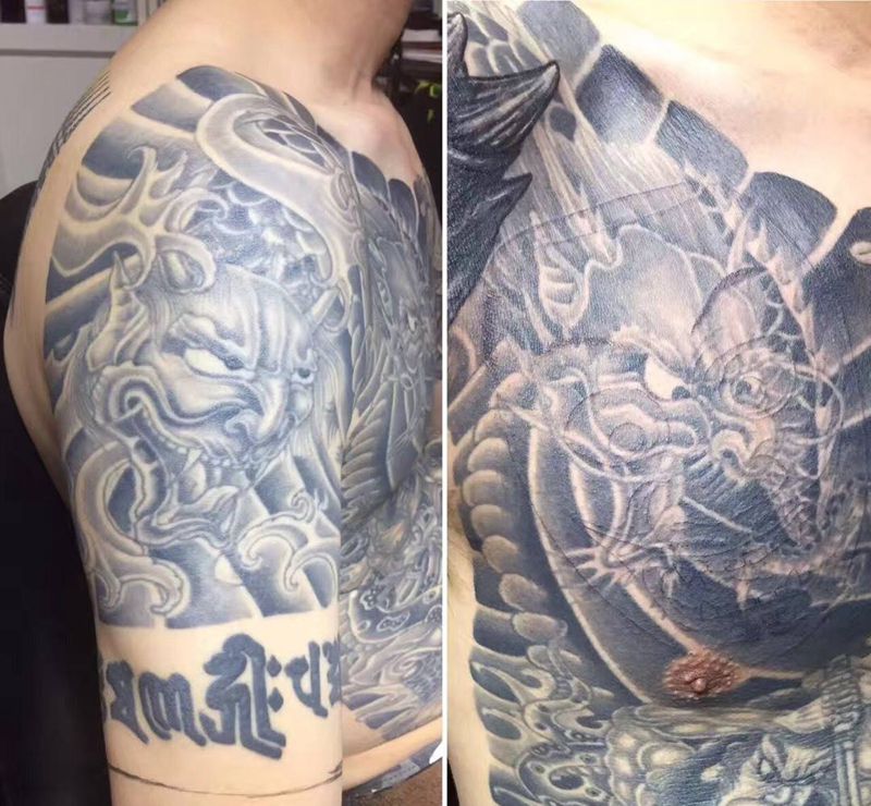 疯狂修改纹身图片_成品手臂胸部原创纹身图案