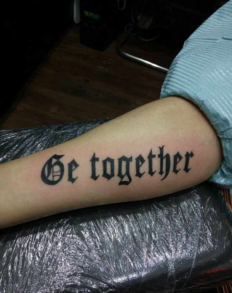 字体纹身纹身图片_手臂清新字符原创成品纹身图案