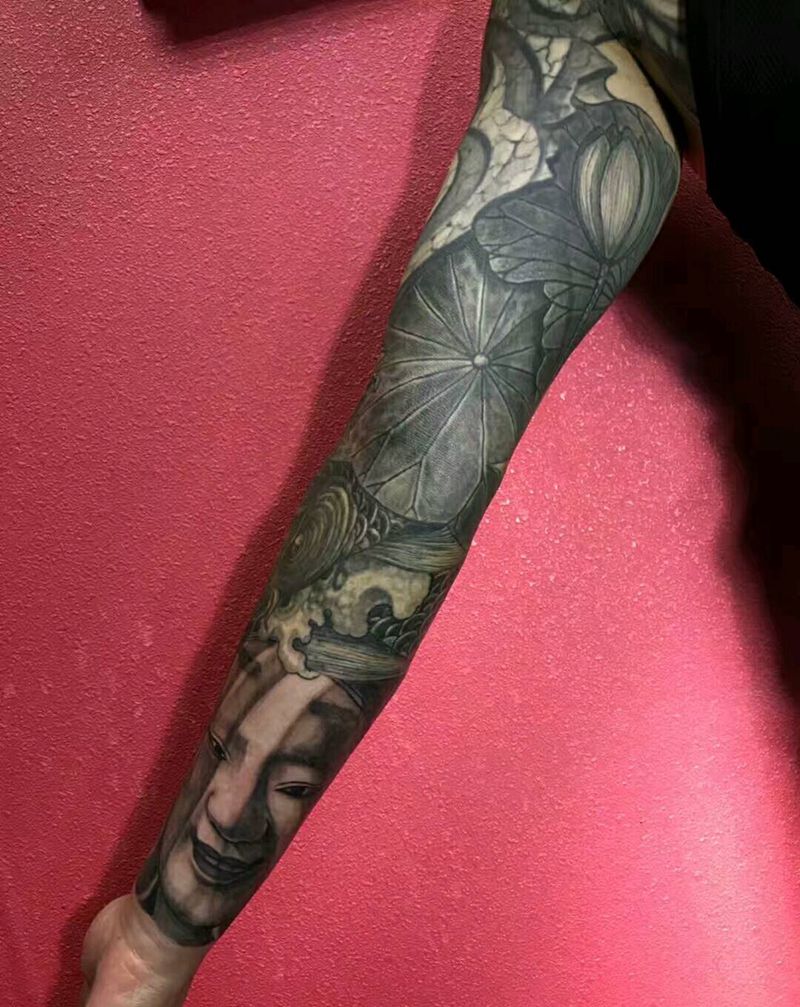 花臂纹身图片_手臂原创成品纹身图案