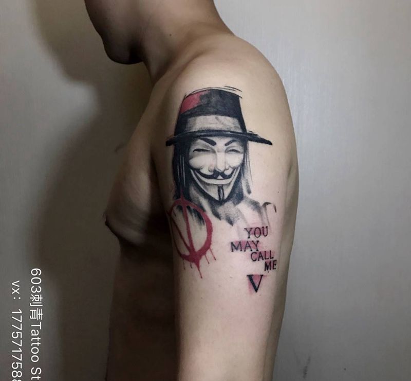 v字仇杀队纹身图片