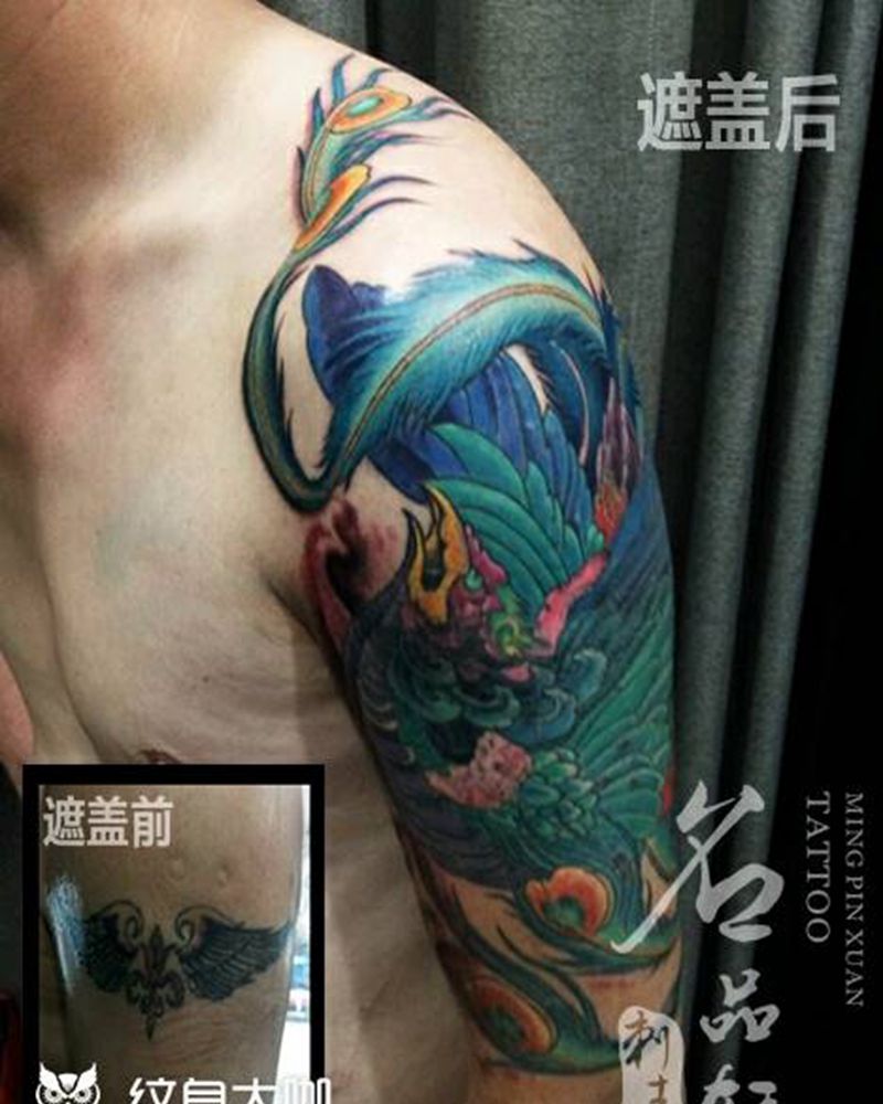 遮盖纹身纹身图片_手臂传统动物成品纹身图案
