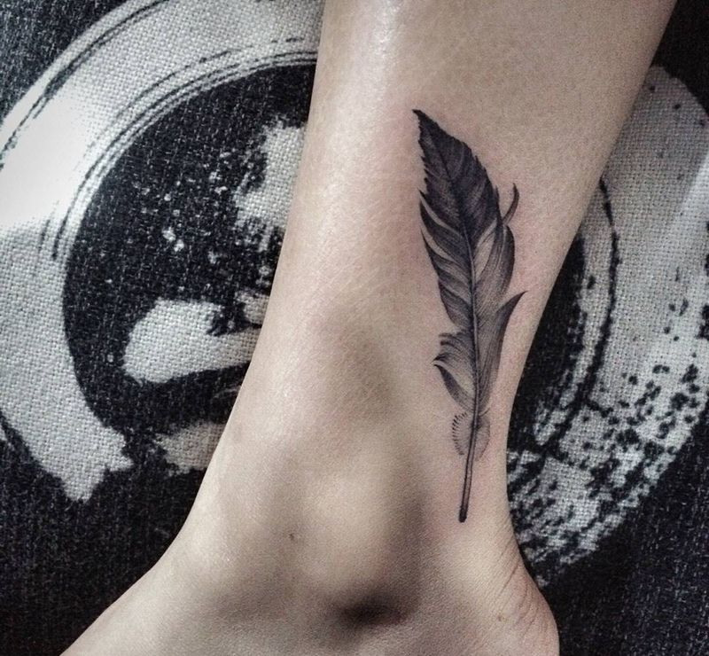 羽毛纹身图片