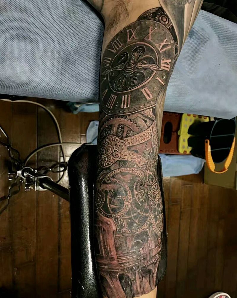 油画效果纹身图片_手臂原创纹身图案