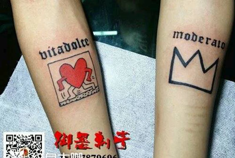 权志龙纹身纹身图片_手臂清新几何成品纹身图案