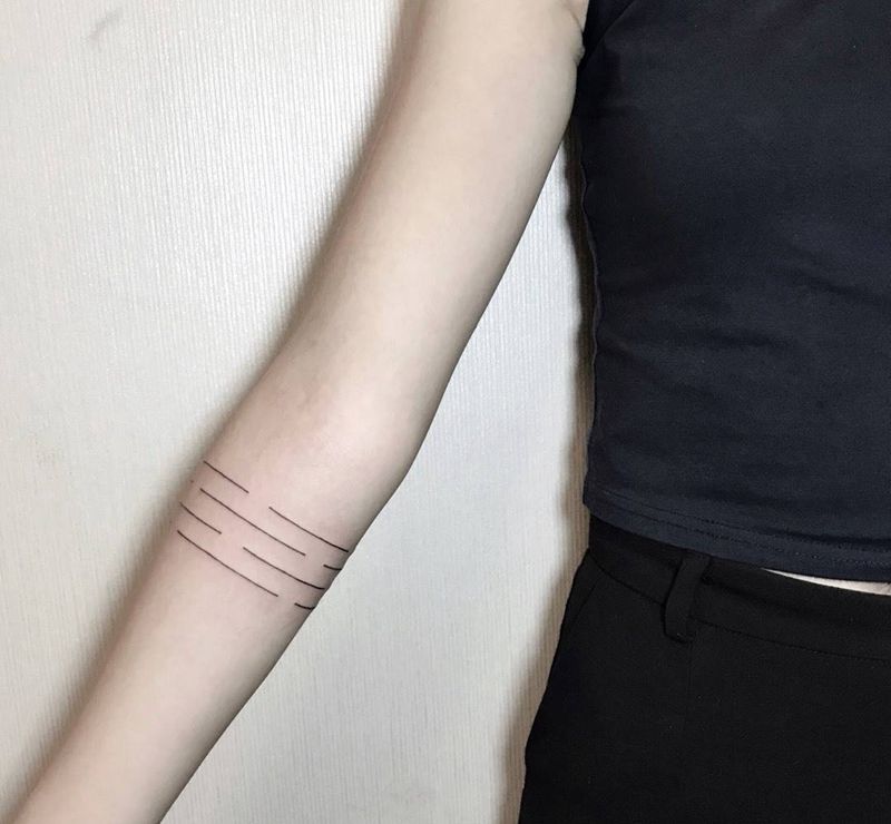 线 手环纹身图片