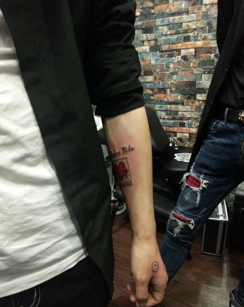 小清新纹身图片_手臂清新几何成品纹身图案