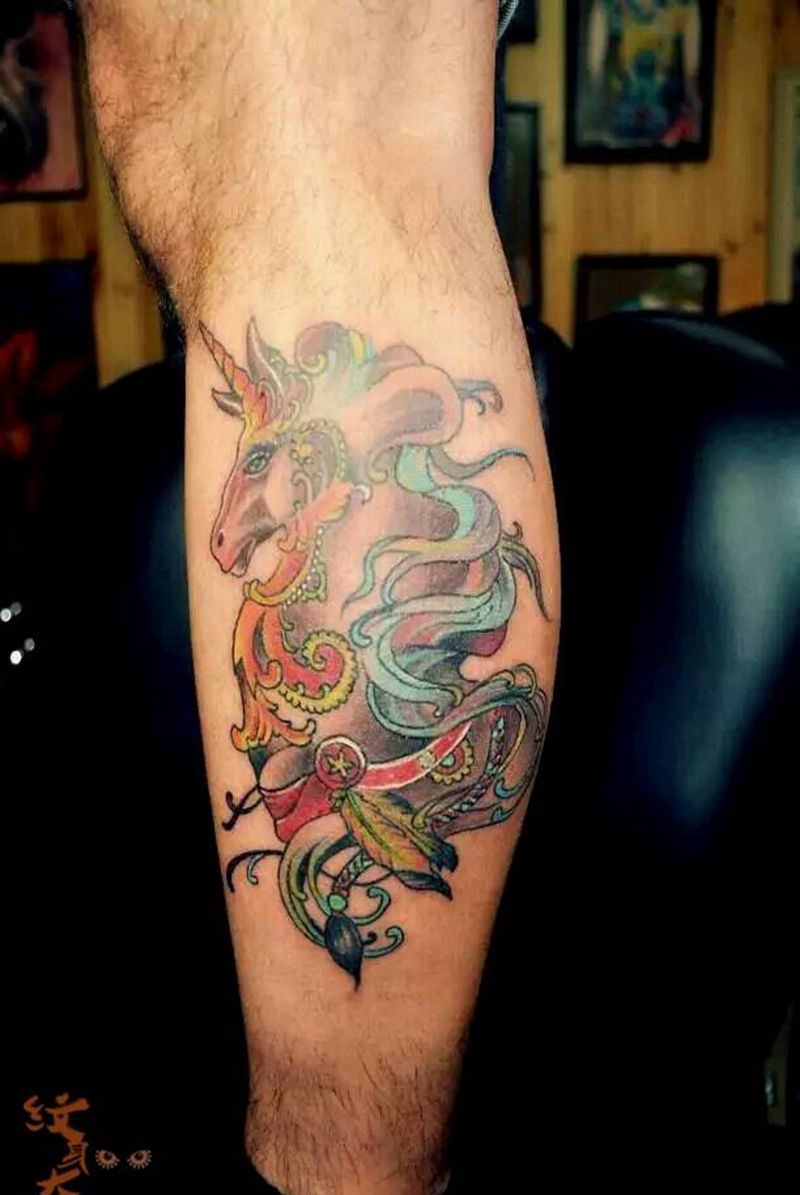 烙印纹身作品纹身图片_颈部背部手臂腿部欧美传统肖像写实动物人物纹身图案