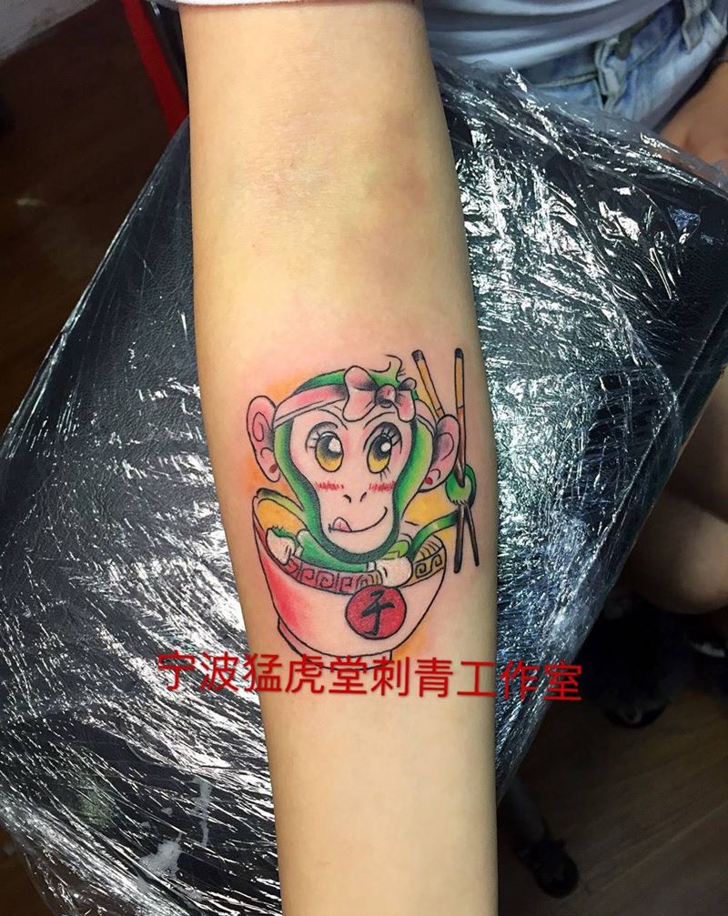 猴子纹身图片_成品肩部胸部腹部手臂传统清新鬼神人物纹身图案