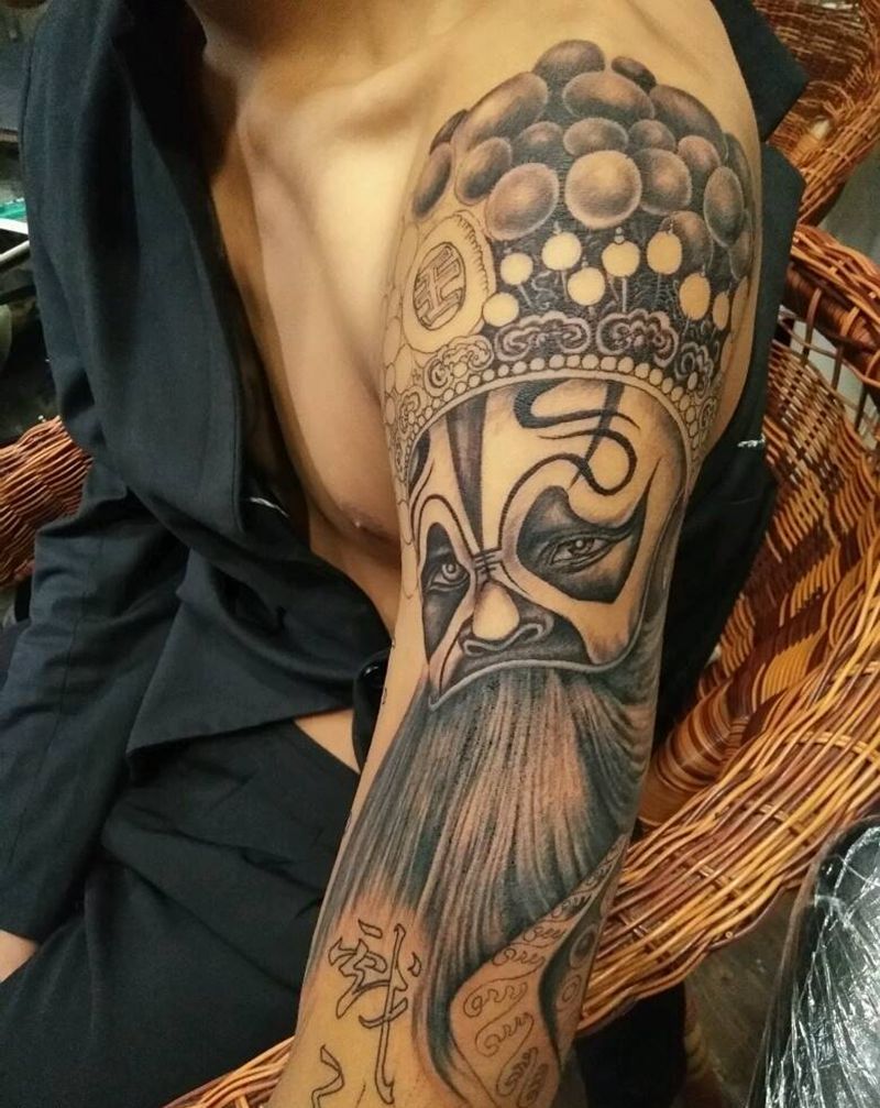 霸王别姬花臂（未完待续）纹身图片