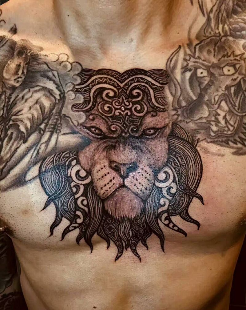 狮子纹身图片