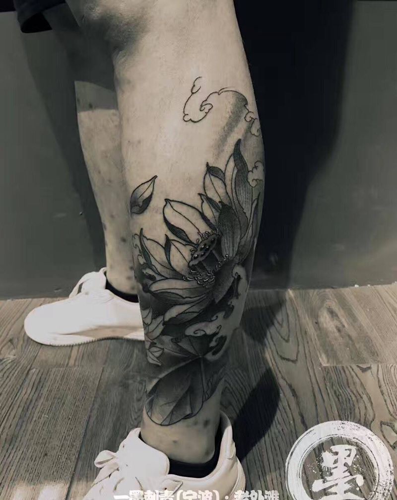莲花纹身图片