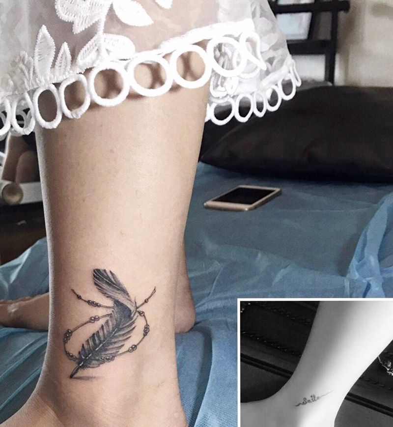 羽毛遮盖旧纹身纹身图片