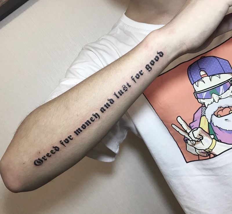 哥特字纹身图片