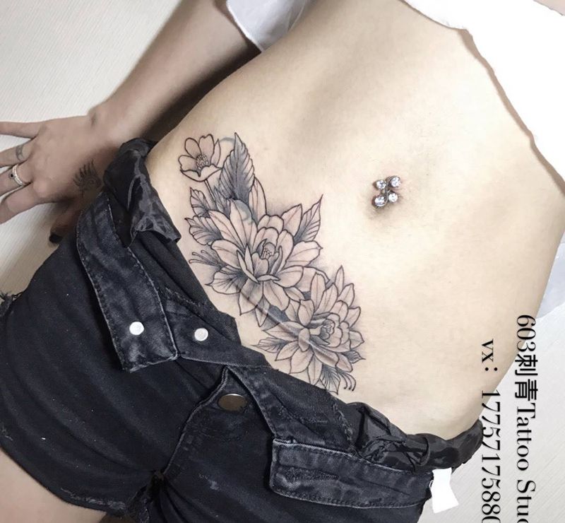 剖腹产疤痕纹身图片