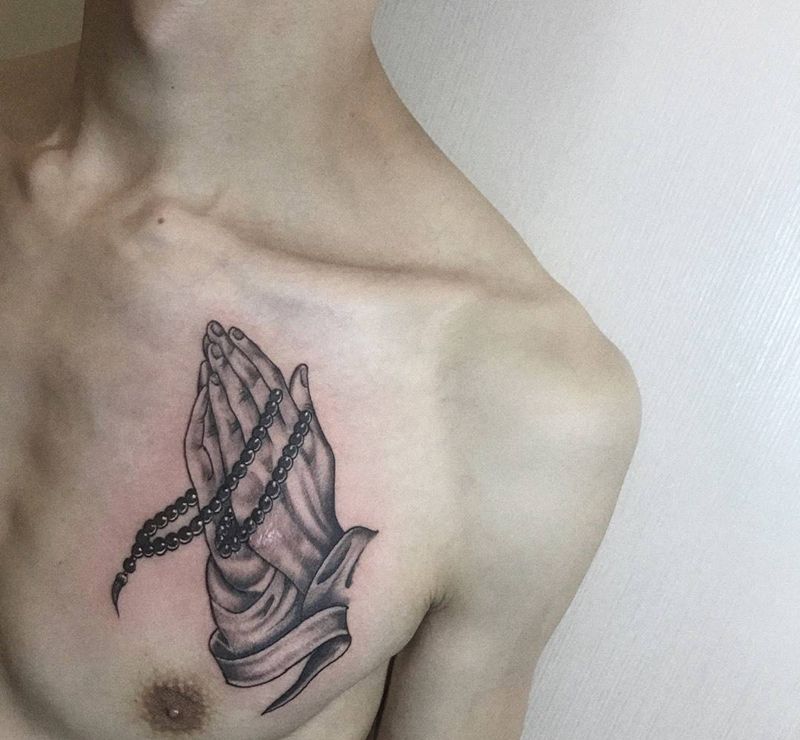 祈祷之手纹身图片