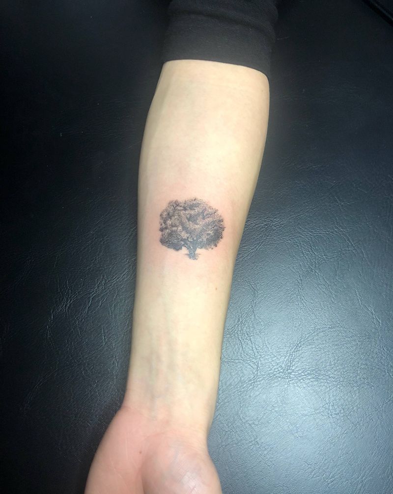 树纹身图片_点刺纹身图案